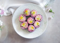 [Chế biến] - Ngon miệng, đã mắt với sushi cua màu tím vừa ngon vừa đẹp