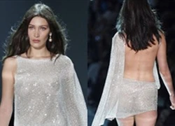 Bella Hadid khoe ngực trần, lưng thon lấp ló sau váy xuyên thấu