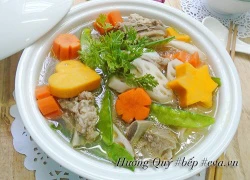 [Chế biến] - Canh sườn hầm rau củ bổ dưỡng