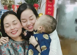 Khoai Tây mặc áo dài, tình cảm hôn má mẹ Ly 'Kute'