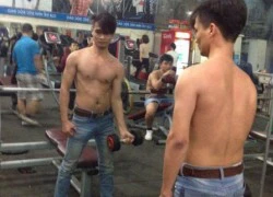 Lệ Rơi khoe body khác lạ trong phòng tập gym