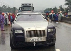 Xe Rolls Royce đâm bị thương hai bố con