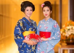 Hoa hậu Ngọc Hân, Mỹ Linh đọ dáng với trang phục kimono