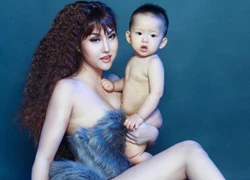 Phi Thanh Vân mặc sexy chụp ảnh cùng con trai