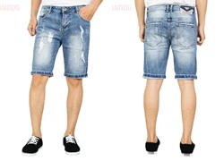 Quần short jean nam rách cá tính SID56478