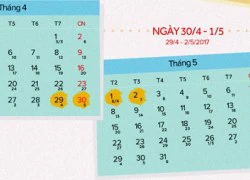 Công chức nghỉ 4 ngày dịp 30/4