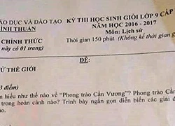 Đề thi học sinh giỏi nhầm phong trào Cần Vương là lịch sử thế giới