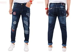 Quần jeans nam phối hình cá tính KUMAS 89073 E1 SID58824