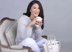 'Đối thủ hàng hiệu' của Marian Rivera khoe túi da cá sấu bạch tạng