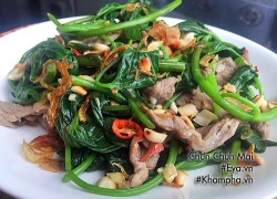 [Chế biến] - Ngày nghỉ lễ, làm nộm rau lang thịt bò lạ miệng ngon khó cưỡng