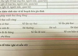 Phiếu khám sức khỏe hỏi học sinh cấp một số lần phá thai