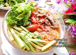 [Chế biến] - 15 phút có ngay bữa sáng ngon miệng với bún thịt bò rau cần