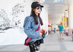 Angelababy sành điệu ở sân bay