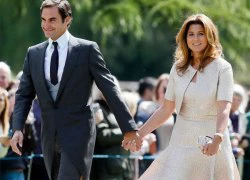 Federer nắm tay vợ tới dự đám cưới em gái công nương Kate