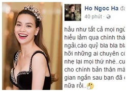 Hà Hồ gừi lời nhắn dành cho những ai chuyên 'hạ bệ' hình ảnh người khác trên facebook