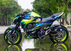 Kawasaki Z800 với dàn áo bắt mắt của biker Đà Lạt