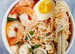 [Chế biến] - Mì ramen nấu tôm, nấm