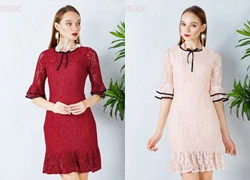 Đầm ren phối bèo Maika SID63634