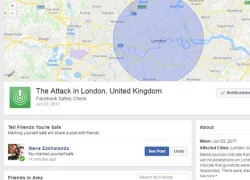 Facebook Safety Check được kích hoạt sau vụ khủng bố tại Anh