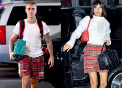 Justin Bieber mặc quần đôi với chân dài 9X Bella Hadid