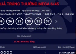 Kết quả Vietlott ngày 21.6: Thêm một người trúng giải Jackpot 21 tỷ đồng