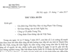 2 cán bộ giao thông bị lũ cuốn: Bộ trưởng GTVT gửi thư chia buồn