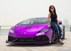 Bản độ Lamborghini Huracan màu tím của nữ đại gia Dubai