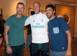 Becks và Zidane cười tít mắt khi gặp nhau