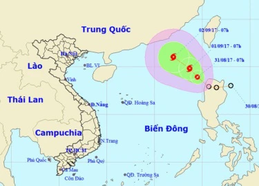 Áp thấp nhiệt đới đã vào Biển Đông