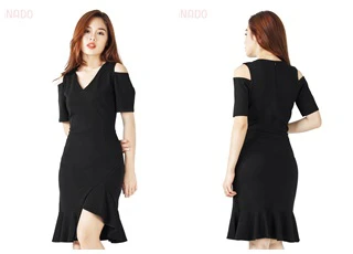 Đầm đuôi cá tà lệch cut out SID64766