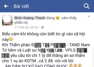 Công an đang làm rõ tố cáo "1 tỷ thắng sơ thẩm, 3 tỷ thắng phúc thẩm"