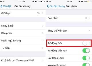 Kiểm soát tính năng tự động sửa lỗi trên iOS