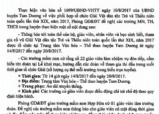 Sở GD&ĐT Vĩnh Phúc nói gì về điều động giáo viên cho giải vật dân tộc?