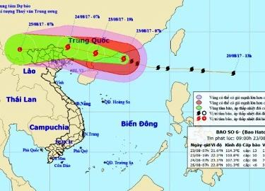 Bão số 6 áp sát biên giới Việt-Trung, miền Bắc sắp mưa rất to