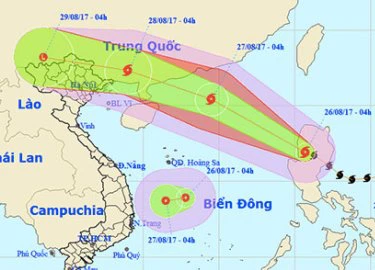 Áp thấp nhiệt đới mới trên biển Đông, hướng Bình Định - Khánh Hoà