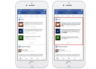 Facebook sẽ hiển thị logo nhà xuất bản trong Xu hướng và Tìm kiếm