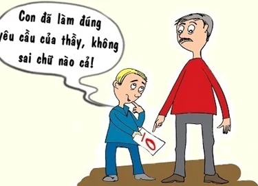 Nhận điểm 0 vì làm đúng yêu cầu thầy giáo