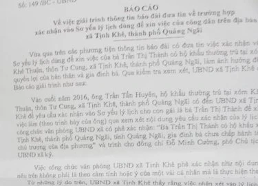 Phê xấu vào lý lịch công dân, lãnh đạo xã vẫn không thấy sai