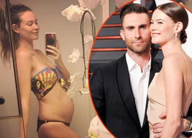 'Thiên thần nội y' Behati Prinsloo mang bầu con thứ hai với Adam Levine