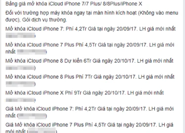 Rầm rộ dịch vụ phá iCloud cho iPhone X dù sản phẩm chưa bán