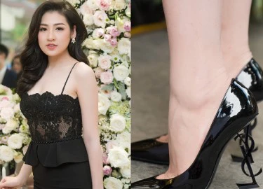 Tú Anh khoe giày hiệu Saint Laurent nghìn đô