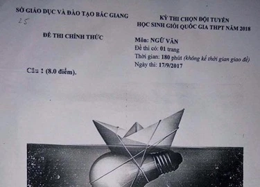 Đề thi chọn đội tuyển học sinh giỏi Văn quốc gia gây tranh cãi