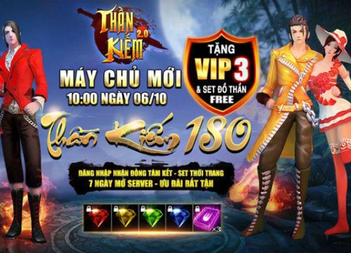 Chào mừng server mới S180, Thần Kiếm 3D tặng ngay 1000 Giftcode cực "hot"