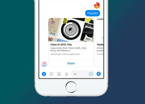 Facebook Messenger đã được tích hợp Apple Music