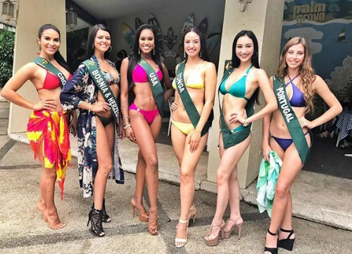 Á hậu Hà Thu khoe đường cong nuột nà trong trang phục bikini tại Miss Earth 2017