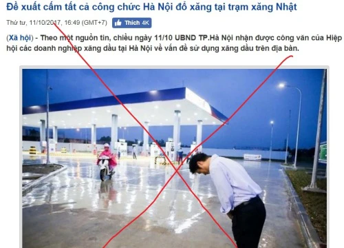 Cấm công chức Hà Nội đổ xăng tại trạm xăng Nhật: Tin bịa đặt