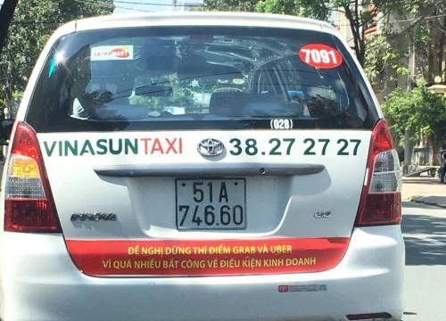 Vinasun dán khẩu hiệu phản ứng Uber, Grab là quá trẻ con!