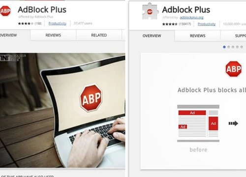 Xuất hiện tiện ích nhái Adblock Plus trên Chrome Web Store