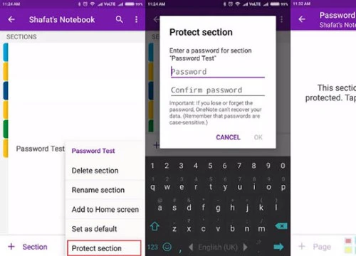 OneNote cho Android hỗ trợ mở khóa bằng vân tay