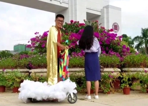 TQ: Chàng trai "đạp gió cưỡi mây" đến tỏ tình với cô gái thầm yêu 4 năm